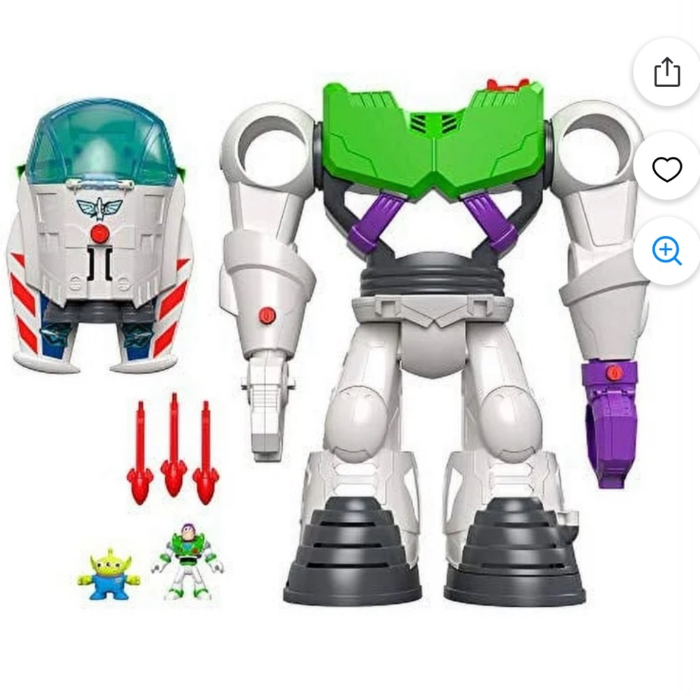 Buzz Lightyear robot toy with removable rocket pack